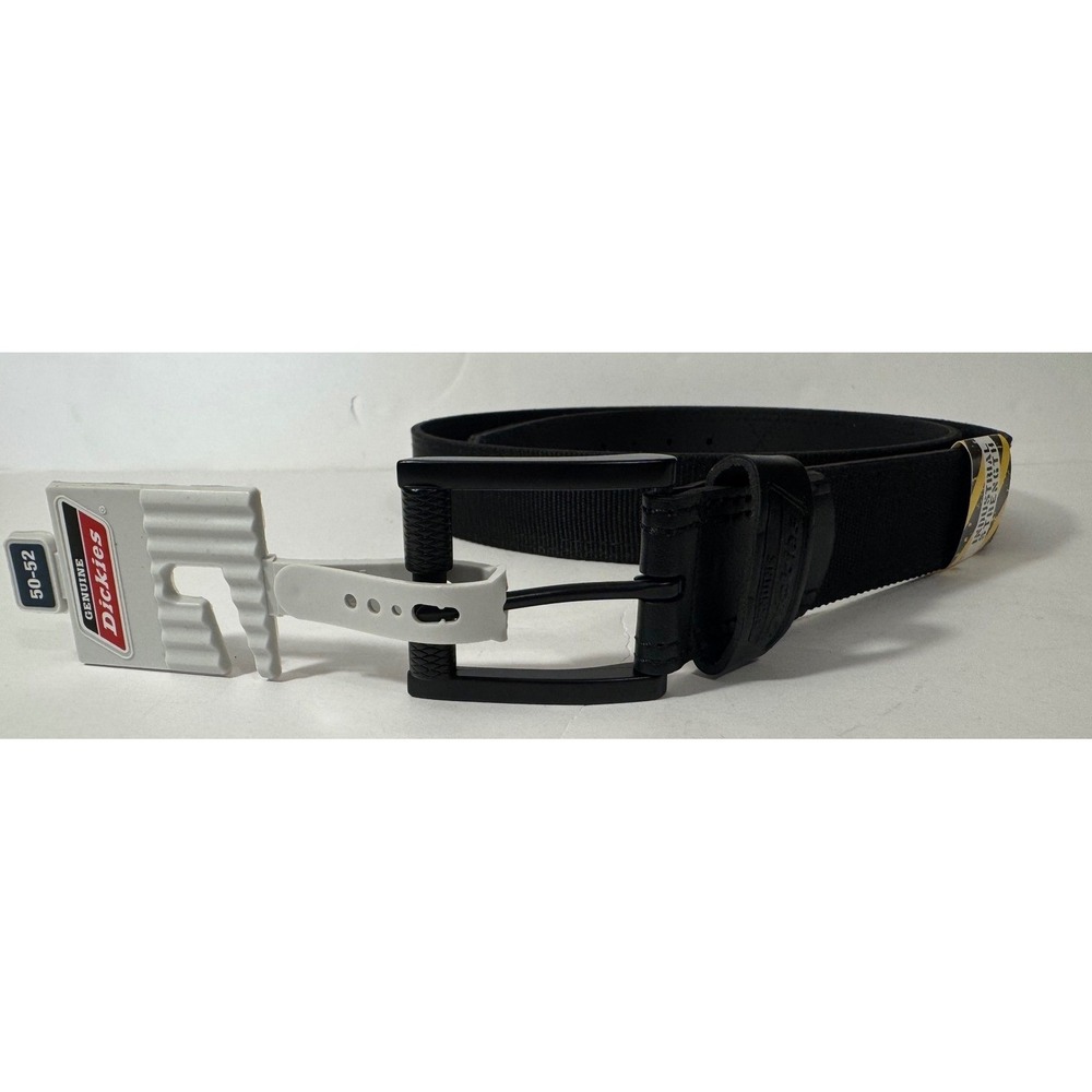 Genuine Dickies Belt Men 50-52 Industrial Strength Black Nylon Leather Work NEW
